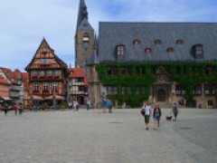 View of the town hall and the boulevard caf&eacute;