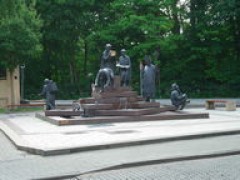 The fountain depicts the coronation story